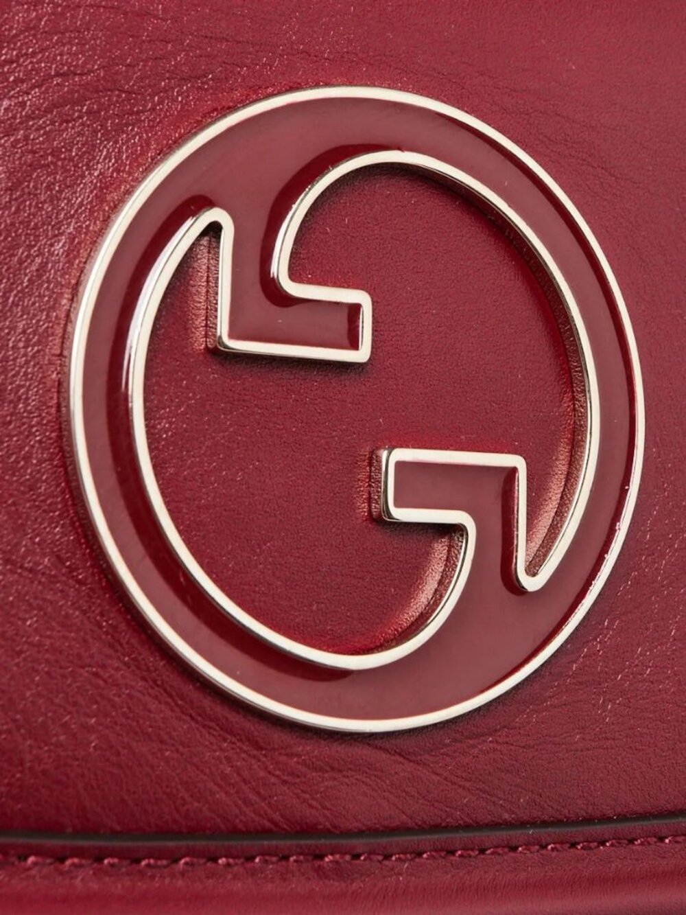 Gucci Dark Red Leather Small Blondie Chain Shoulder Bag - Picture 6 of 10